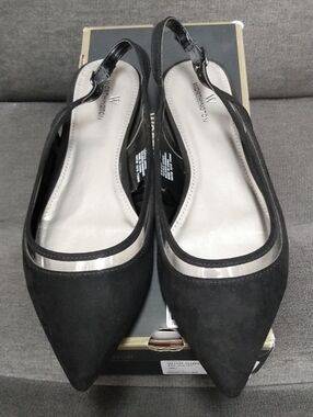 Worthington Black Pointed Slingback Flats Women's SZ 10